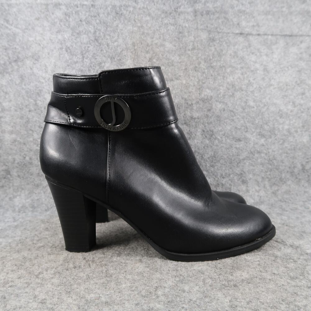 Jones New York Shoes Womens 7 Ankle Boots Stacked Heel Fashion Helga Black Zip